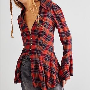 F r e e  P e o p l e • Ezra plaid embroidered tunic